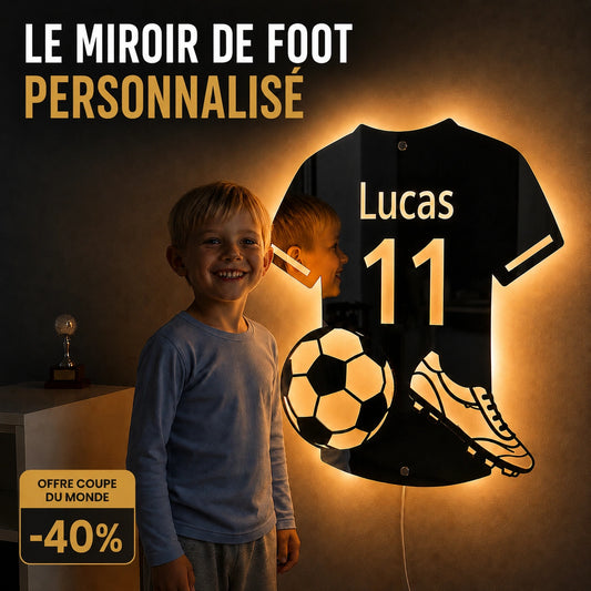 Lumifoot | Lampe Miroir Personnalisée LED Football