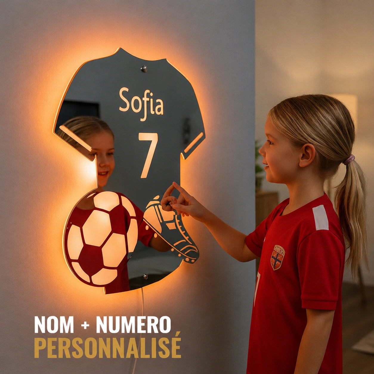Lumifoot™ | Miroir LED Football Personnalisé